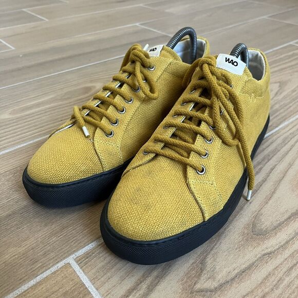Wao Other - WAO Sneakers Men's SIZE 9 Casual Lace Up Sustainable MADE IN ITALY Yellow